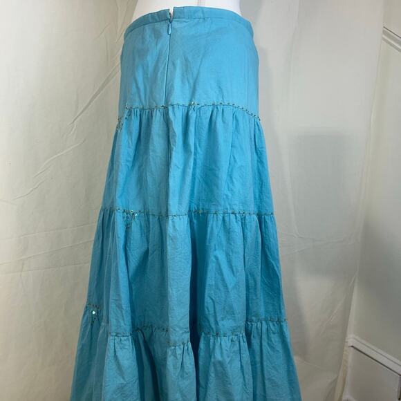 Vintage Tiered Western castle core midi skirt Coachella Boho with Bling Sz M - Picture 3 of 5